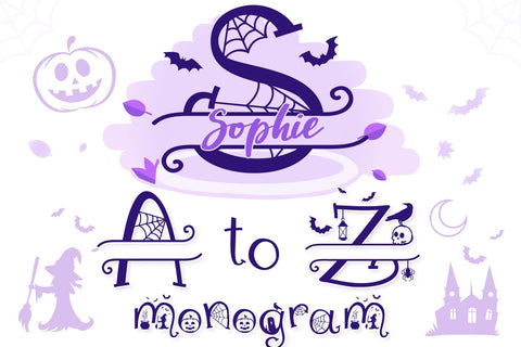Halloween Monogram SVG Alphabet SVG Feya's Fonts and Crafts 