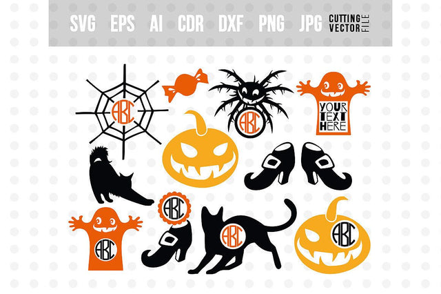 Halloween monogram SVG set SVG VectorSVGdesign 