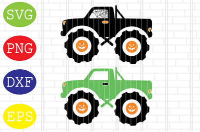 Halloween Monster Truck Svg, Spooky Svg, Cauldron Svg, Halloween Svg, Witch Svg, Ghost Svg, Png, Eps, Dxf Files SVG DigitalSvgFiles 