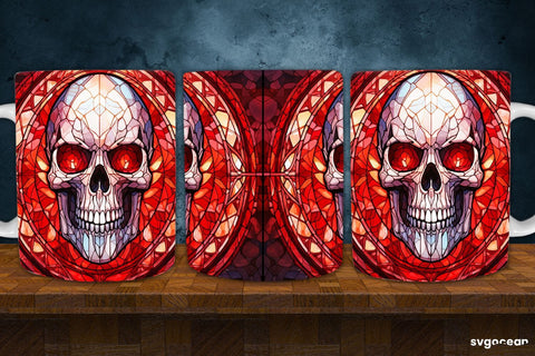 Halloween Monsters Mug Wrap | 11 Oz | Stained Glass Sublimation Sublimation SvgOcean 