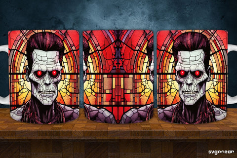 Halloween Monsters Mug Wrap | 11 Oz | Stained Glass Sublimation Sublimation SvgOcean 