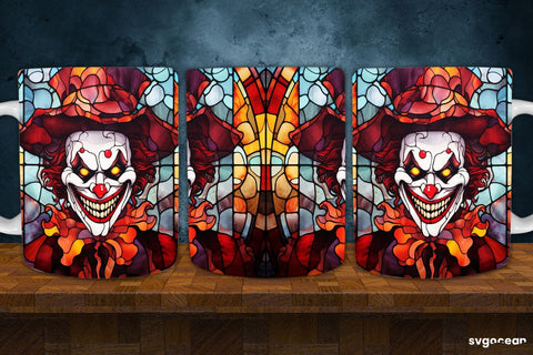 Halloween Monsters Mug Wrap | 11 Oz | Stained Glass Sublimation Sublimation SvgOcean 