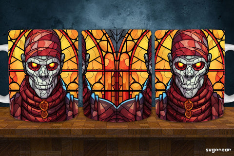 Halloween Monsters Mug Wrap | 11 Oz | Stained Glass Sublimation Sublimation SvgOcean 