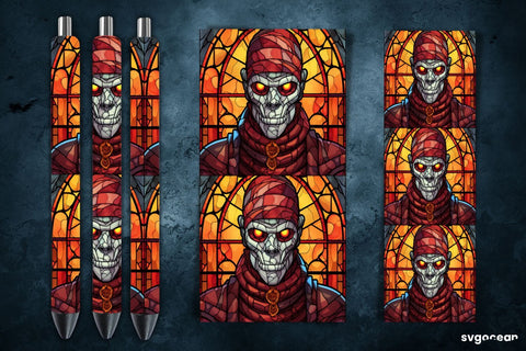 Halloween Monsters Pen Wrap | Stained Glass Sublimation Sublimation SvgOcean 