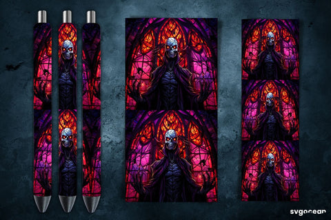 Halloween Monsters Pen Wrap | Stained Glass Sublimation Sublimation SvgOcean 