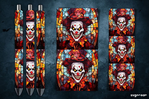 Halloween Monsters Pen Wrap | Stained Glass Sublimation Sublimation SvgOcean 