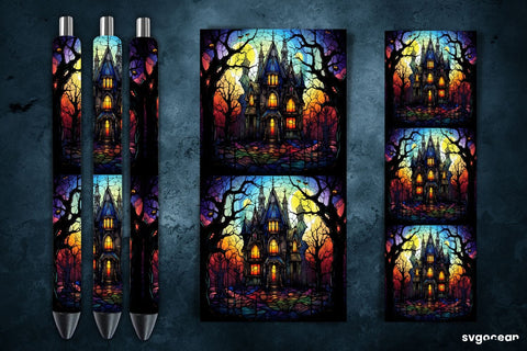 Halloween Monsters Pen Wrap | Stained Glass Sublimation Sublimation SvgOcean 