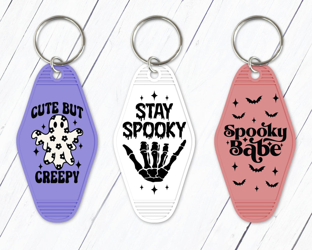 Halloween Motel Keychain SVG Bundle - Halloween SVG, Vintage Retro