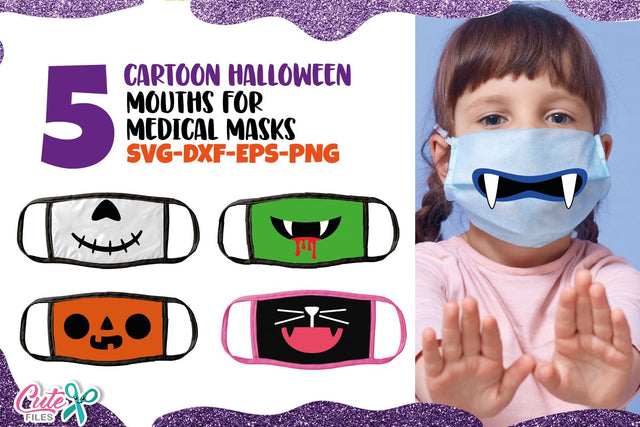 Halloween mouths for face mask svg cut file for halloween SVG Cute files 