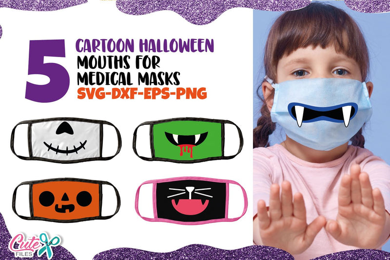 Halloween mouths for face mask svg cut file for halloween SVG Cute files 