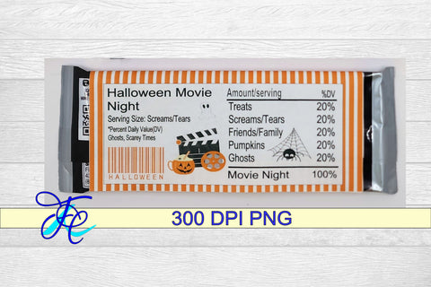 Halloween Movie Night Nutrition Label Digital Pattern Family Creations 