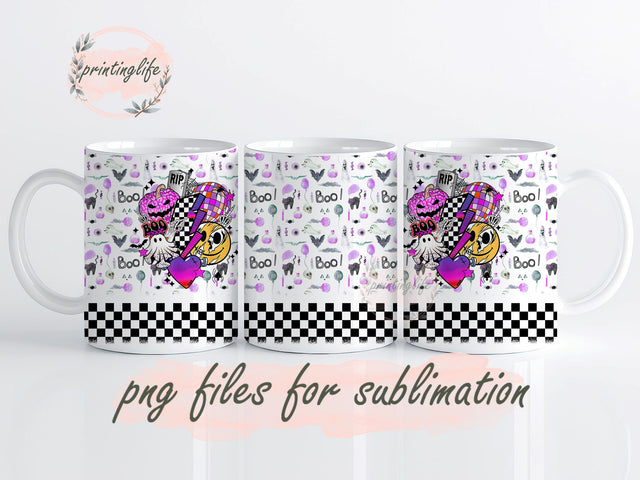 Halloween Mug PNG, Spooky Vibes Mug Wrap, Spooky Vibes Sublimation Designs, Spooky Vibes Png Download Sublimation PrintingLife 