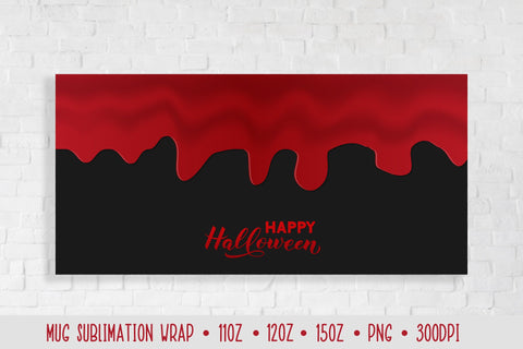 Halloween Mug Sublimation Design. Creepy Mug Wrap Sublimation Vera Fedorova 