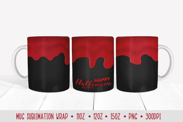 Halloween Mug Sublimation Design. Creepy Mug Wrap Sublimation Vera Fedorova 