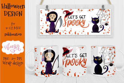 Halloween mug sublimation design, Let's get spooky png Sublimation Amorclipart 