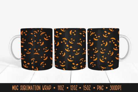 Halloween Mug Sublimation Wrap 3 Designs SVG LaBelezoka 