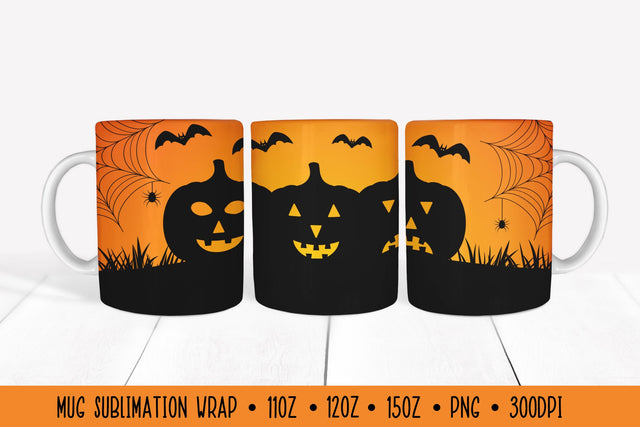 Halloween Mug Sublimation Wrap. Halloween Pumpkins Mug Sublimation LaBelezoka 