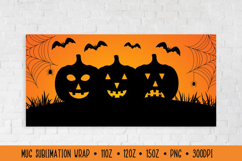 Halloween Mug Sublimation Wrap. Halloween Pumpkins Mug Sublimation LaBelezoka 