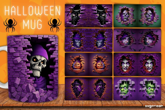 Halloween Mug Wrap Bundle | 11 Oz | Sublimation Sublimation SvgOcean 