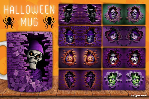 Halloween Mug Wrap Bundle | 11 Oz | Sublimation Sublimation SvgOcean 