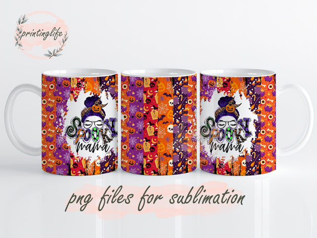 Halloween Mug Wrap, Halloween Ghost Press Sublimation Png, Spooky Sublimation Designs Sublimation PrintingLife 