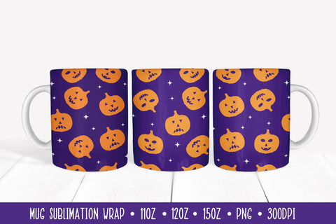 Halloween Mug Wrap Sublimation 3 Designs Sublimation LaBelezoka 