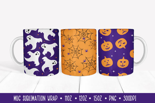 Halloween Mug Wrap Sublimation 3 Designs Sublimation LaBelezoka 