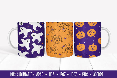 Halloween Mug Wrap Sublimation 3 Designs Sublimation LaBelezoka 