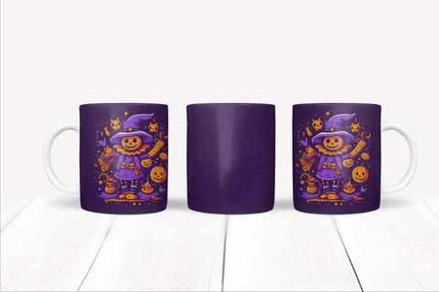 Halloween mug wrap sublimation design. Pumpkin, Boo sign Sublimation Angelina Semenova 