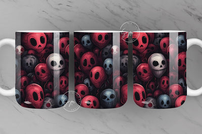 Halloween Mug Wrap, Zombie, Alien Balloon, Spooky, Horror Design, Creepy, Coffee Mug PNG, 11 & 15 Oz Mug Sublimation, Digital Download Sublimation Syre Digital Creations 