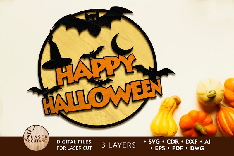 HALLOWEEN Multilayer Cut Files, Decorative Wall Art SVG LaserCutano 