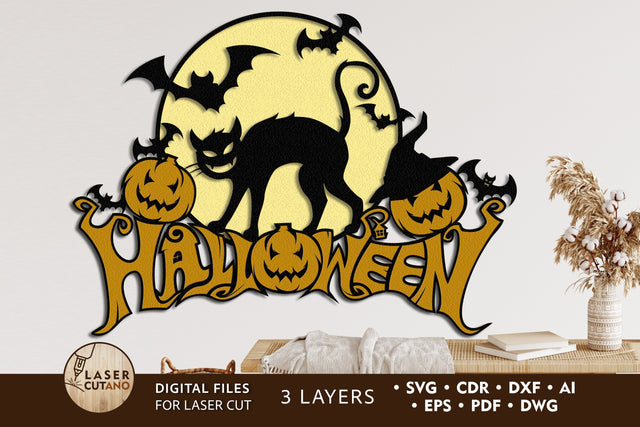 HALLOWEEN Multilayer Laser Cut Files SVG, Mandala, Round Sign SVG, 3D Designs SVG LaserCutano 