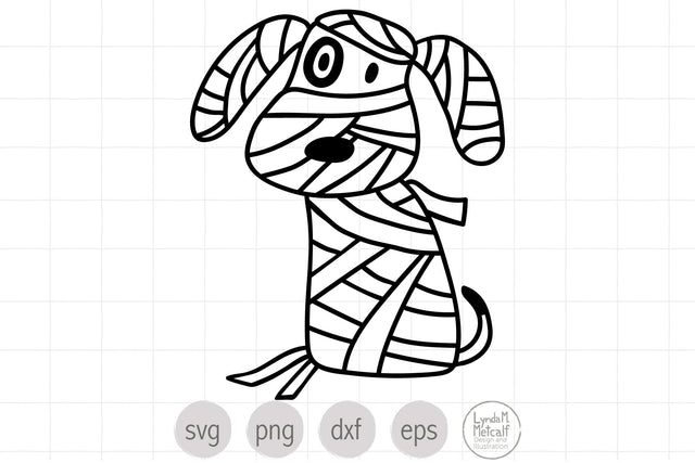 Halloween Mummy Dog SVG Ready Cut File SVG Lynda M Metcalf 