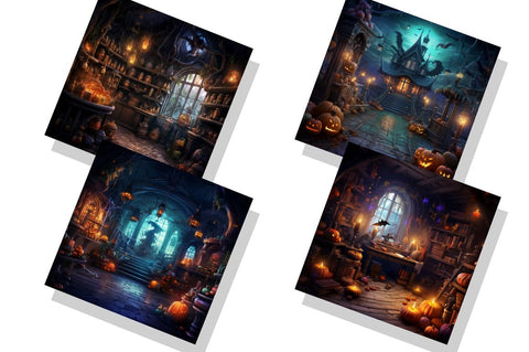 Halloween Mystical Magic backgrounds bundle Sublimation Regulrcrative 