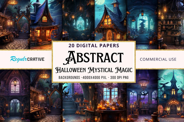 Halloween Mystical Magic backgrounds bundle Sublimation Regulrcrative 