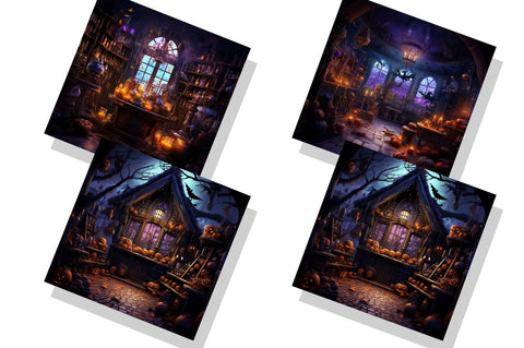 Halloween Mystical Magic backgrounds bundle Sublimation Regulrcrative 