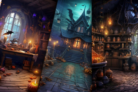 Halloween Mystical Magic backgrounds bundle Sublimation Regulrcrative 