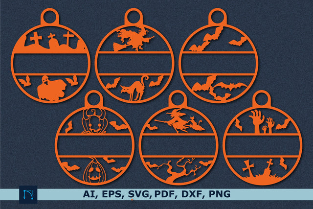 Halloween Name Ornament laser cut bundle SVG MD JOYNAL ABDIN 