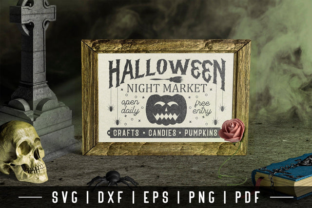 Halloween Night Market | Vintage Halloween Sign SVG SVG CraftLabSVG 