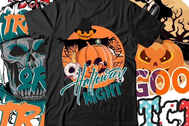 Halloween Night T-Shirt Design SVG BlackCatsMedia 