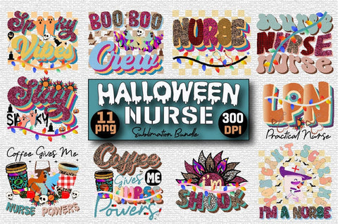 Halloween Nurse Sublimation Design Bundle Sublimation SVGArt 