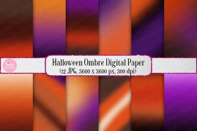 Halloween Ombre Digital Papers Backgrounds Digital Pattern SineDigitalDesign 