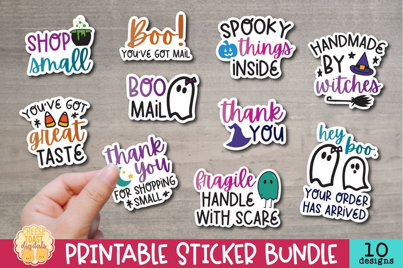 Halloween Packaging Stickers Bundle | Small Business Designs SVG Cheese Toast Digitals 