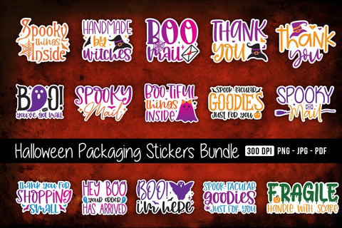 Halloween Packaging Stickers Bundle Sublimation CraftLabSVG 
