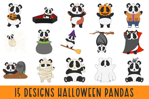 Halloween Panda Clipart Bundle SVG dapiyupi store 