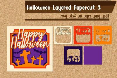 Halloween Papercut Layered 3 3D Paper zafrans studio 