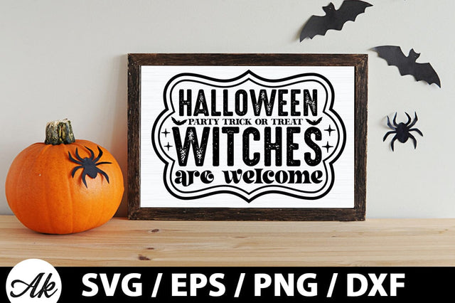Halloween party trick or treat witches are welcome SVG SVG akazaddesign 