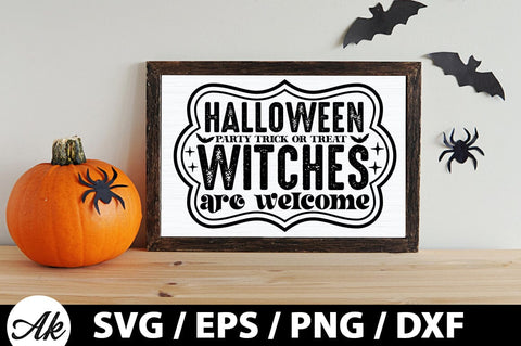 Halloween party trick or treat witches are welcome SVG SVG akazaddesign 