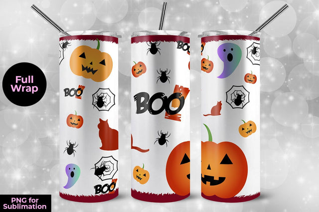 Halloween Pattern 20 oz Skinny Tumbler Wrap Template for sublimation Sublimation Sublimatiz Designs 