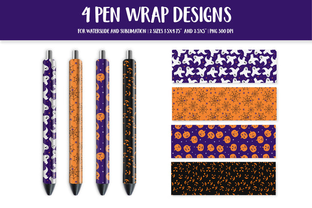 Halloween Pen Wrap Designs Bundle. Sublimation or Waterslide Sublimation LaBelezoka 